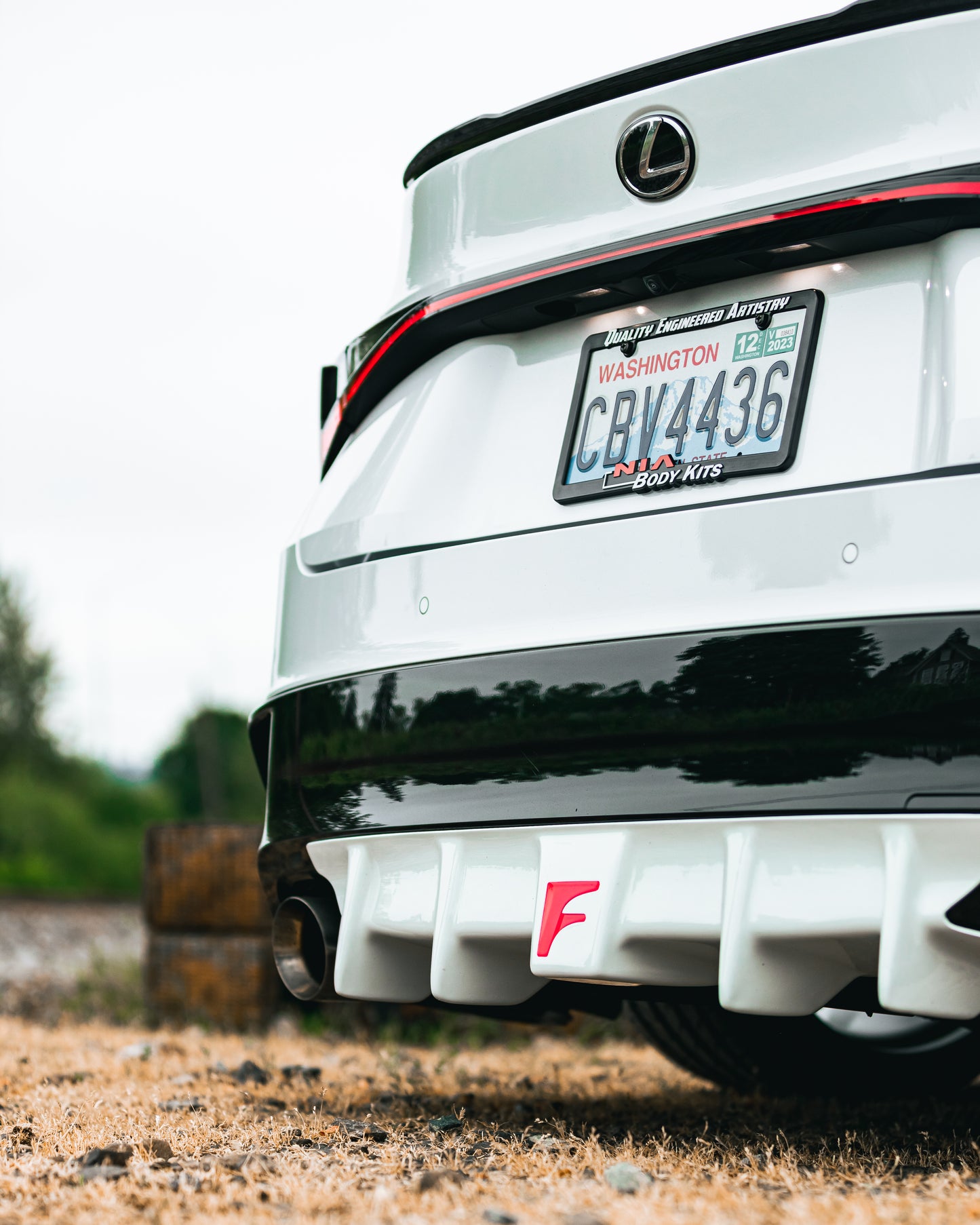 Lexus IS Base Model, F-Sport NIA rear lip bumper extension Diffuser bodykit 2021-2025 in ABS or Carbon Fiber