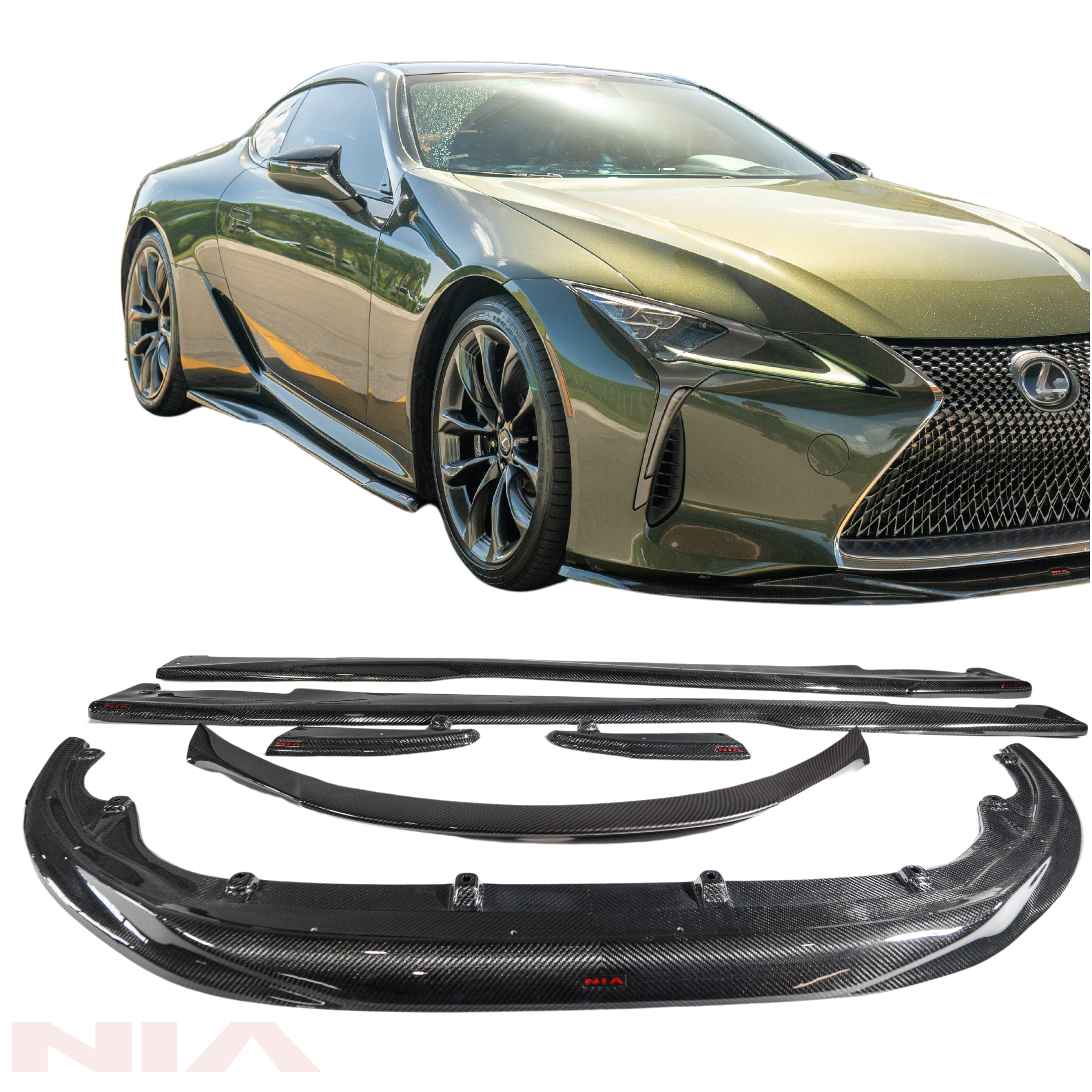 Lexus LC 500 Full NIA Splitter Lip Body Kit+Spoiler 2018-25 (6 pcs) (* –  Nia Body Kits