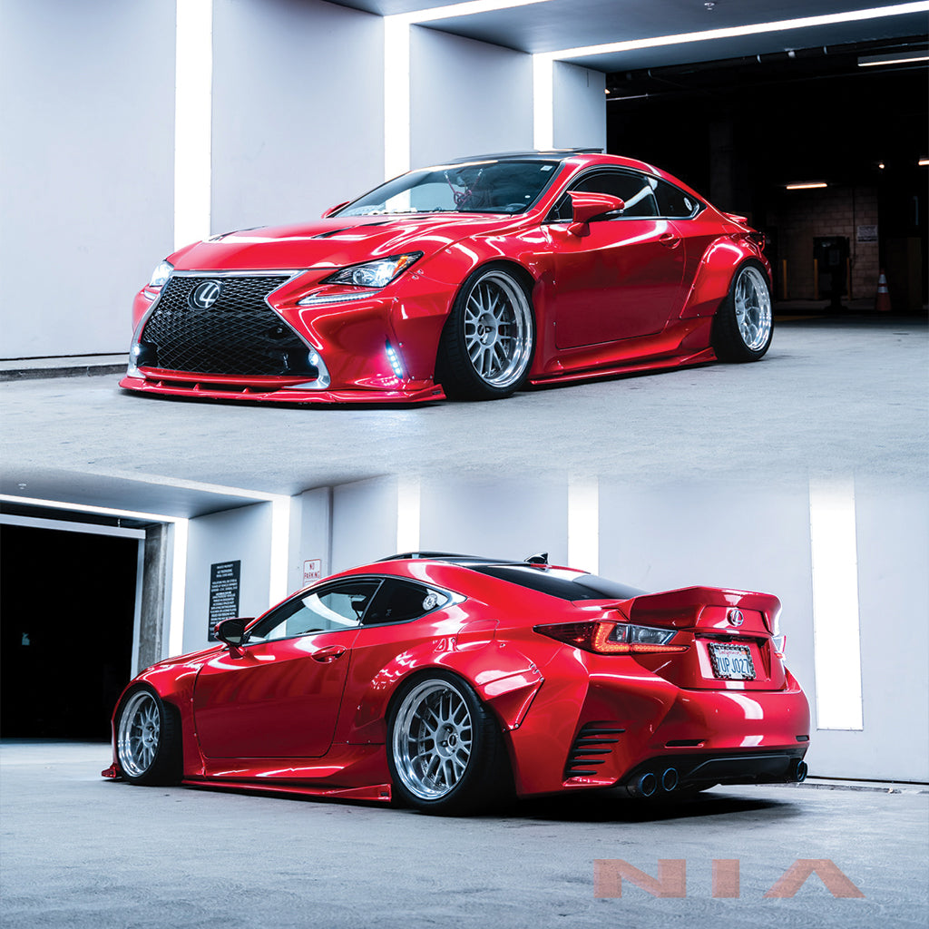 Lexus RC NIA (6pcs) Full Splitter Lip Body Kit + Rear Bumper Diffuser (2015-2018) w/ Optional Brake Light