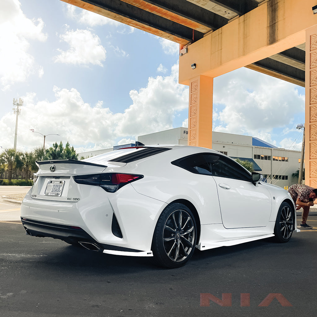Lexus RC NIA Full lip Body Kit 5pcs (Front Splitter, Side Skirt Rockers, Rear apron spats) 2019-2025 in ABS and Carbon Fiber