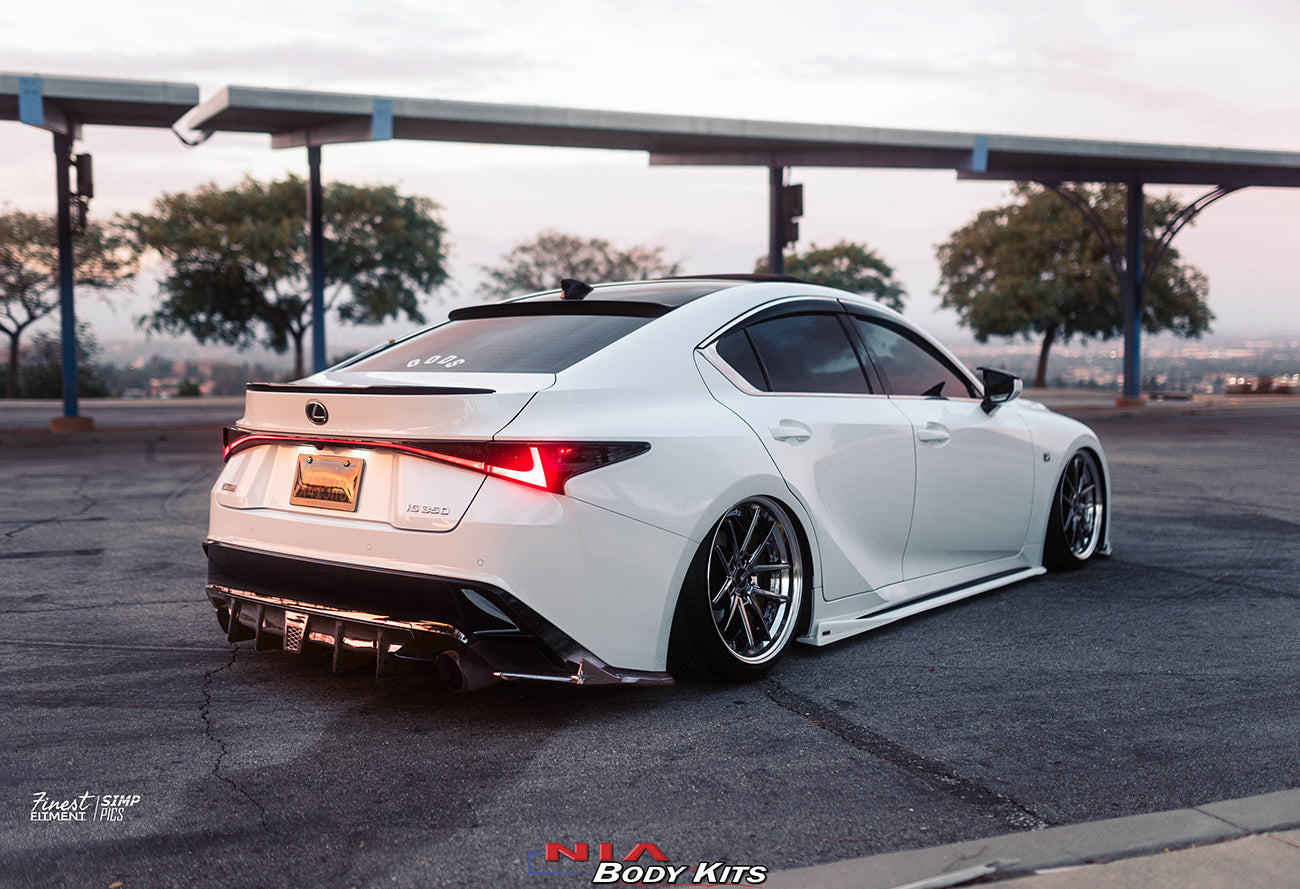 Lexus IS300 IS350 Base 2021-2025 Full Kit + Rear Bumper Extension w/ Optional Brake Light (Front, Sides, Rears, Diffuser)