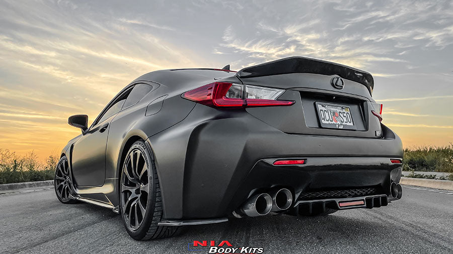Lexus RC-F 2015-2019 NIA Full lip Body Kit 5pcs (Front Splitter, Side Skirt Rockers, Rear apron spats) in ABS or Carbon Fiber