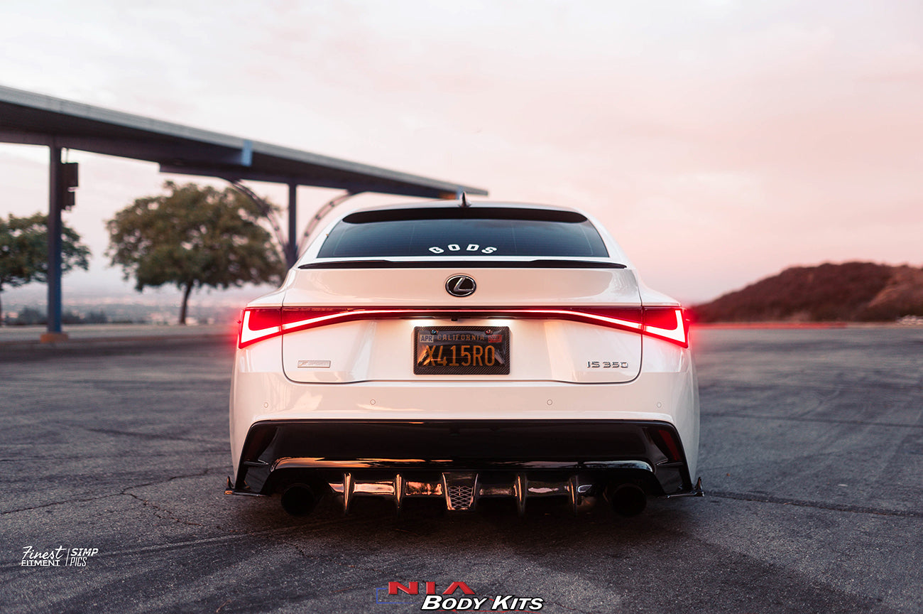 Lexus IS300 IS350 Base 2021-2025 Full Kit + Rear Bumper Extension w/ Optional Brake Light (Front, Sides, Rears, Diffuser)