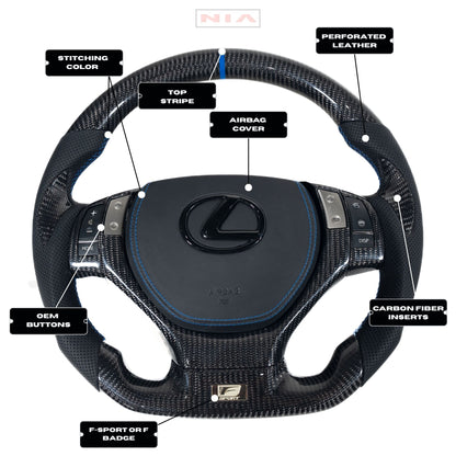 Lexus GS 2013-2015 Carbon Fiber Steering Wheel With Inserts