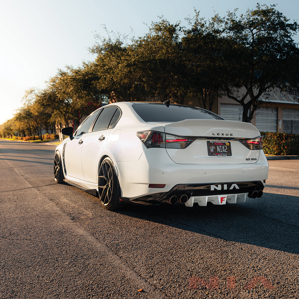 Lexus GS-F NIA Full Splitter Lip Kit + Bumper Extension w/ Optional Brake Light (Front, Sides, Rears, Diffuser)(2016-20)