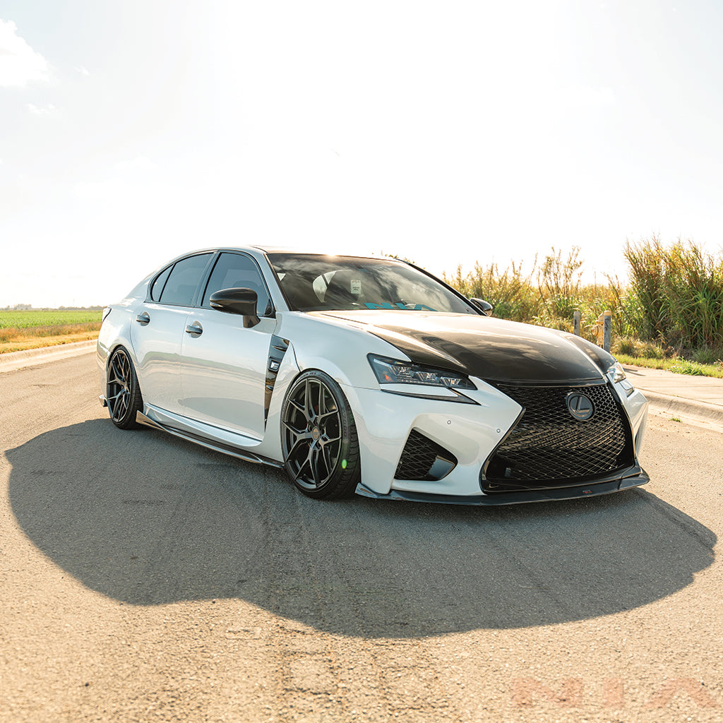 Lexus GS-F NIA Full Splitter Lip Kit + Bumper Extension w/ Optional Brake Light (Front, Sides, Rears, Diffuser)(2016-20)