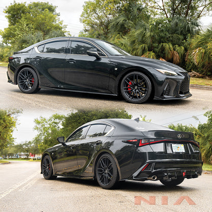 Lexus IS300 IS350 F Sport 2021-2025 Full Kit + Rear Bumper Extension w/ Optional Brake Light 6pcs (Front, Sides, Rears, & Diffuser)