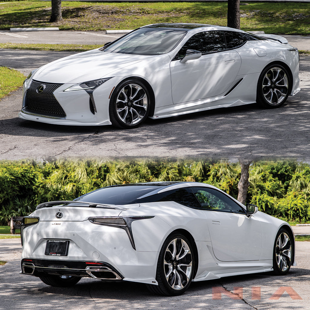 Lexus LC 500 NIA Full lip Body Kit 6pcs (Front Splitter, Side Skirt Rockers, Rear Apron Spats, Diffuser Bumper Extension) 2018-2025 in ABS