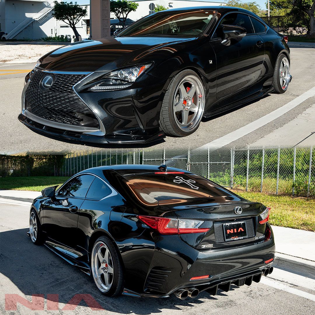 Lexus RC NIA (6pcs) Full Splitter Lip Body Kit + Rear Bumper Diffuser (2015-2018) w/ Optional Brake Light