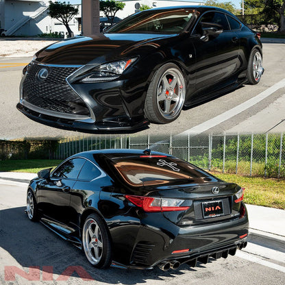 Lexus RC NIA (6pcs) Full Splitter Lip Body Kit + Rear Bumper Diffuser (2015-2018) w/ Optional Brake Light