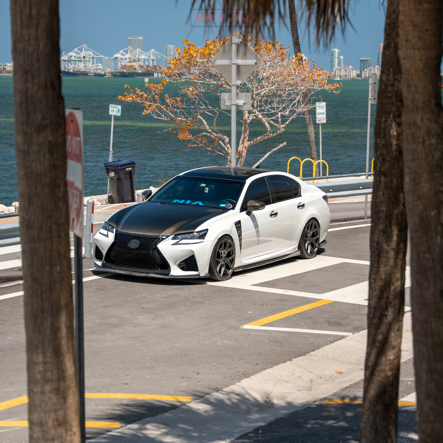 Lexus GS-F NIA Full Splitter Lip Kit + Bumper Extension w/ Optional Brake Light (Front, Sides, Rears, Diffuser)(2016-20)