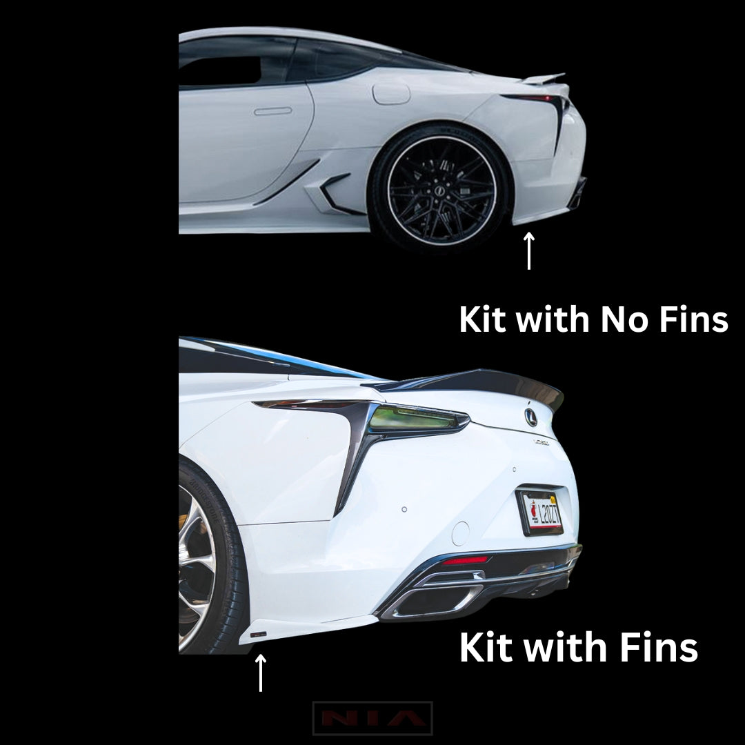 Lexus LC 500 NIA Full lip Body Kit 6pcs (Front Splitter, Side Skirt Rockers, Rear Apron Spats, Diffuser Bumper Extension) 2018-2025 in ABS