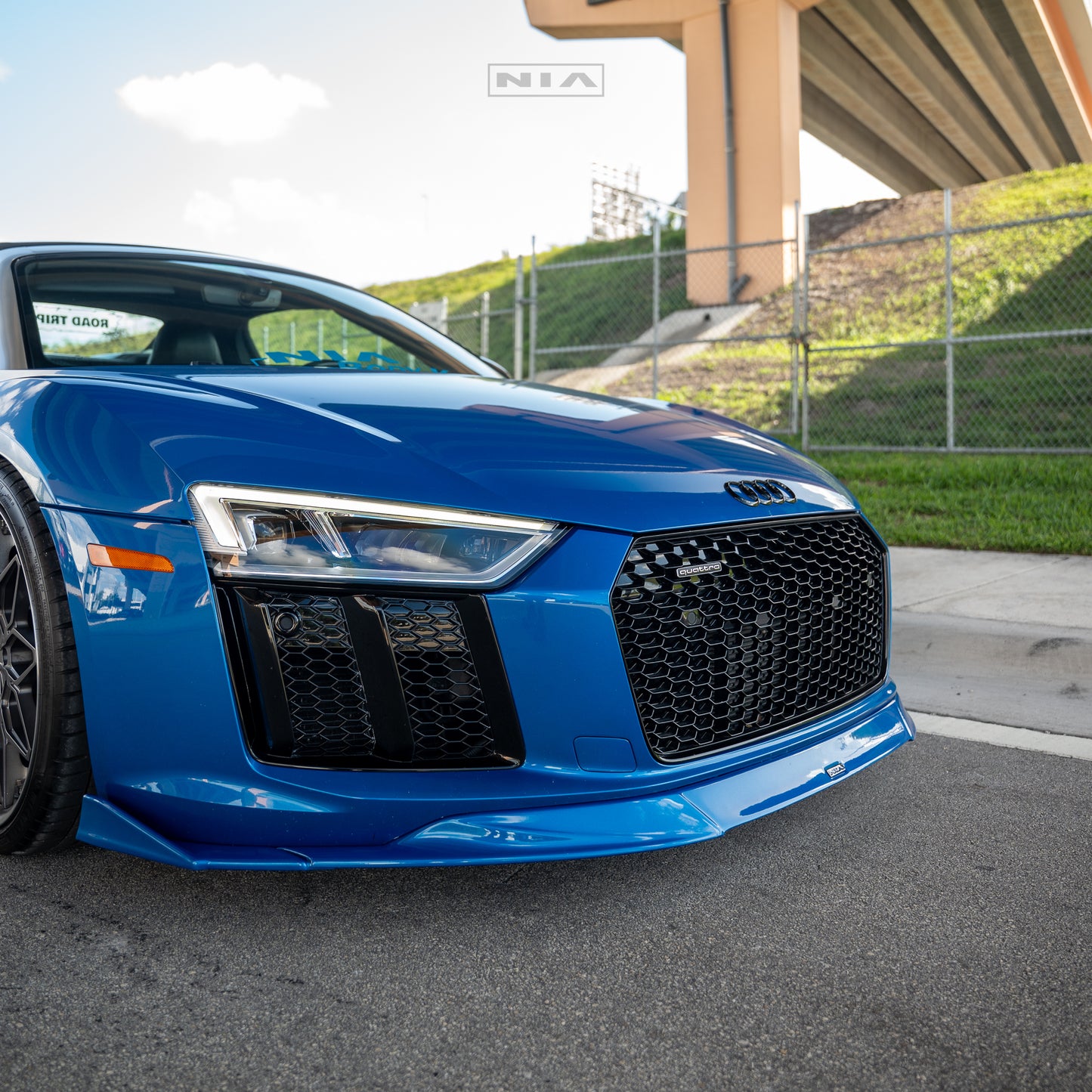Audi R8 NIA Front Splitter Lip 2015-2019 in Carbon Fiber or ABS