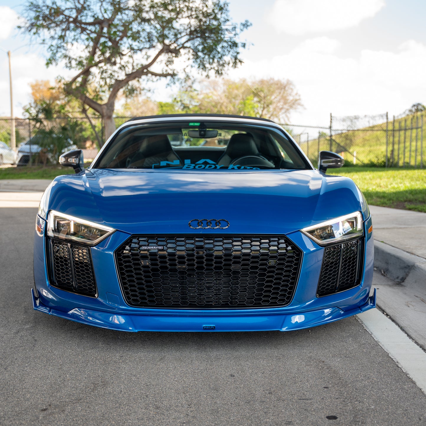 Audi R8 NIA Front Splitter Lip 2015-2019 in Carbon Fiber or ABS