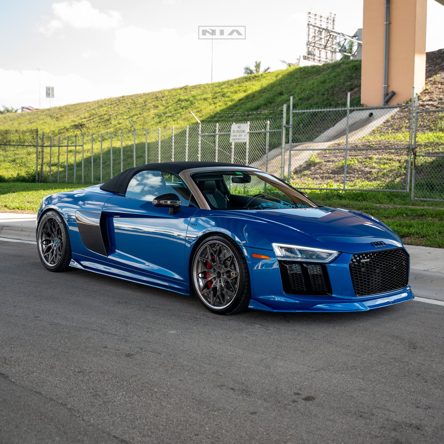 Audi R8 NIA Front Splitter Lip 2015-2019 in Carbon Fiber or ABS