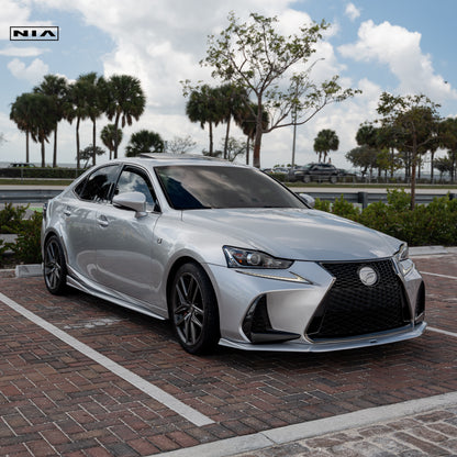 Lexus IS Base Model, F-Sport NIA full splitter lip bodykit 5pcs (front lip, side skirts, rear apron spats)  2017-2020 in ABS