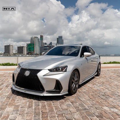 Lexus IS Base Model, F-Sport NIA full splitter lip bodykit 5pcs (front lip, side skirts, rear apron spats)  2017-2020 in ABS