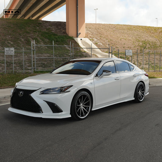 Lexus ES Base Model, F-Sport NIA Full lip Body Kit 5pcs (Front Splitter, Side Skirt Rockers, Rear apron spats) 2019-2025 in ABS