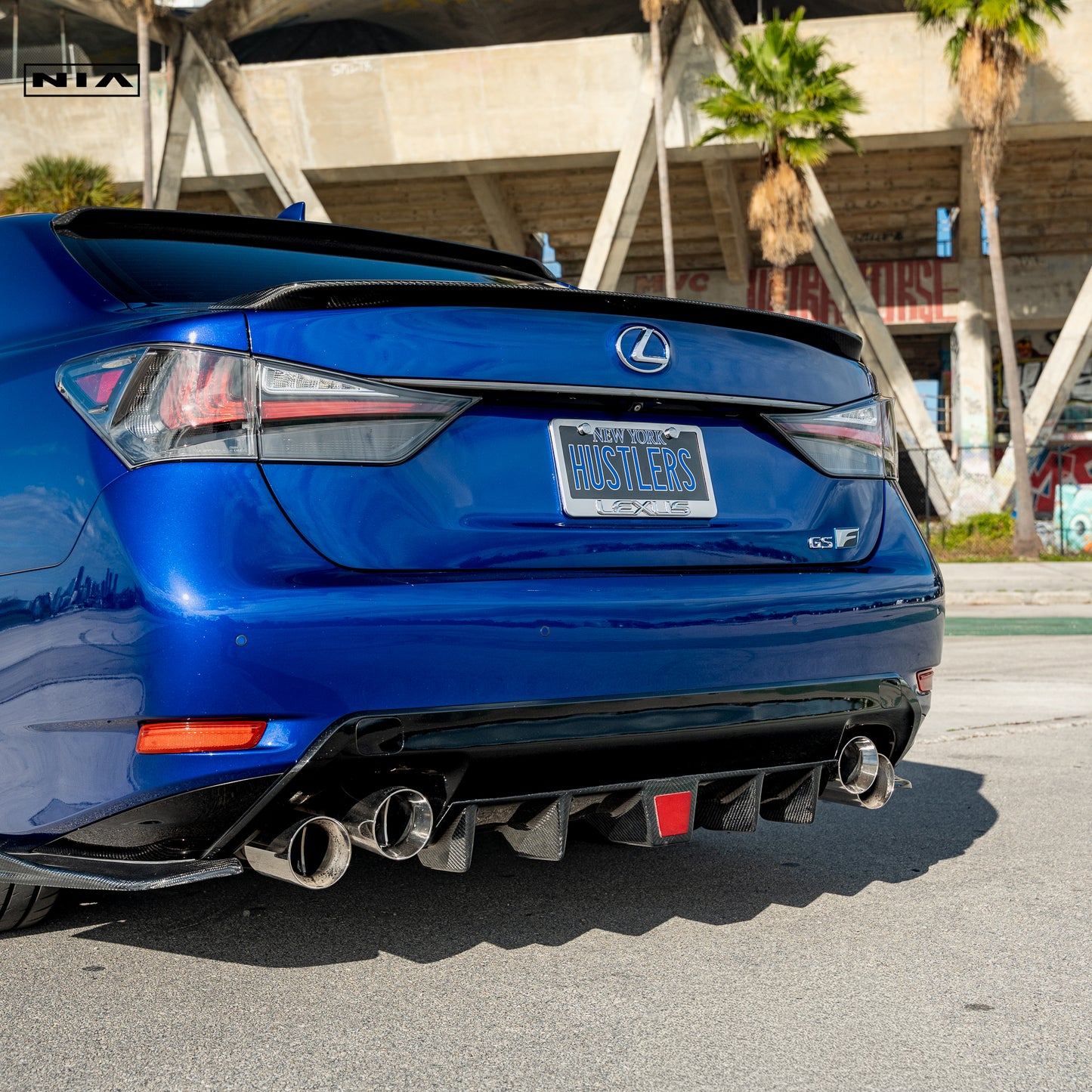 Lexus GS-F NIA Full lip Body Kit 6pcs (Front Splitter, Side Skirt Rockers, Rear apron spats, Diffuser Bumper Extension) 2016-2020  in ABS