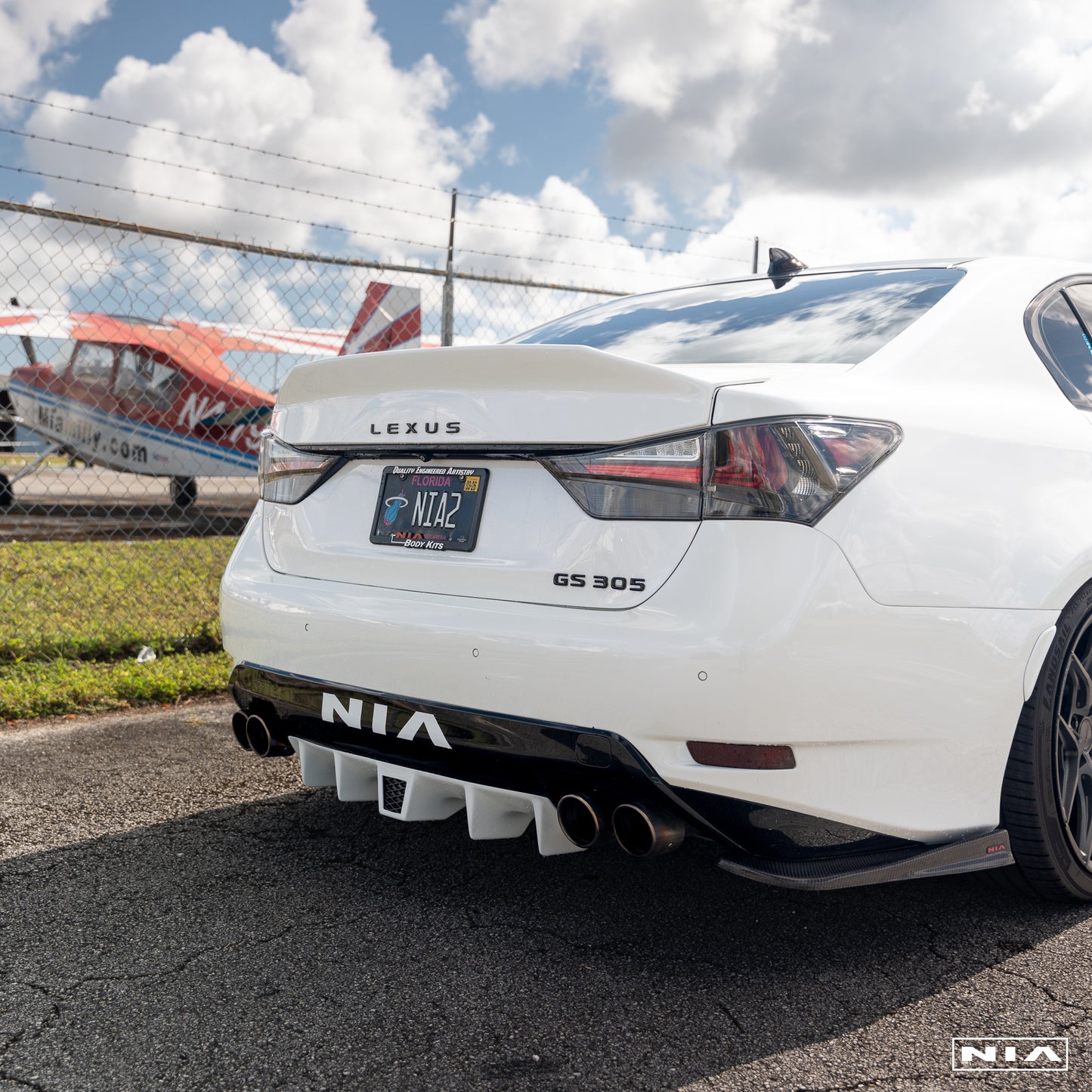 Lexus GS-F  NIA Rear Diffuser Bumper Extension 2016-2020 in ABS or Carbon Fiber