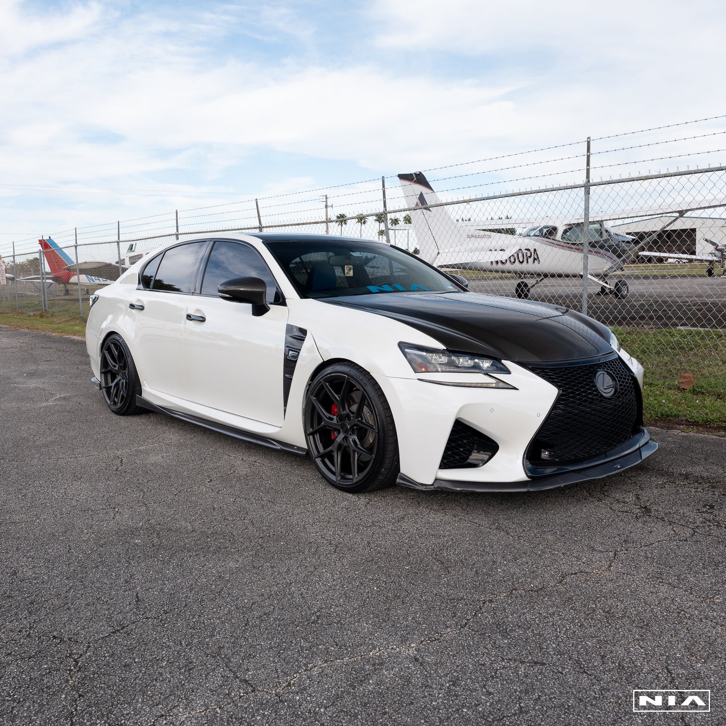 Lexus GS-F NIA Front Splitter Lip 2016-2020 in ABS or Carbon Fiber