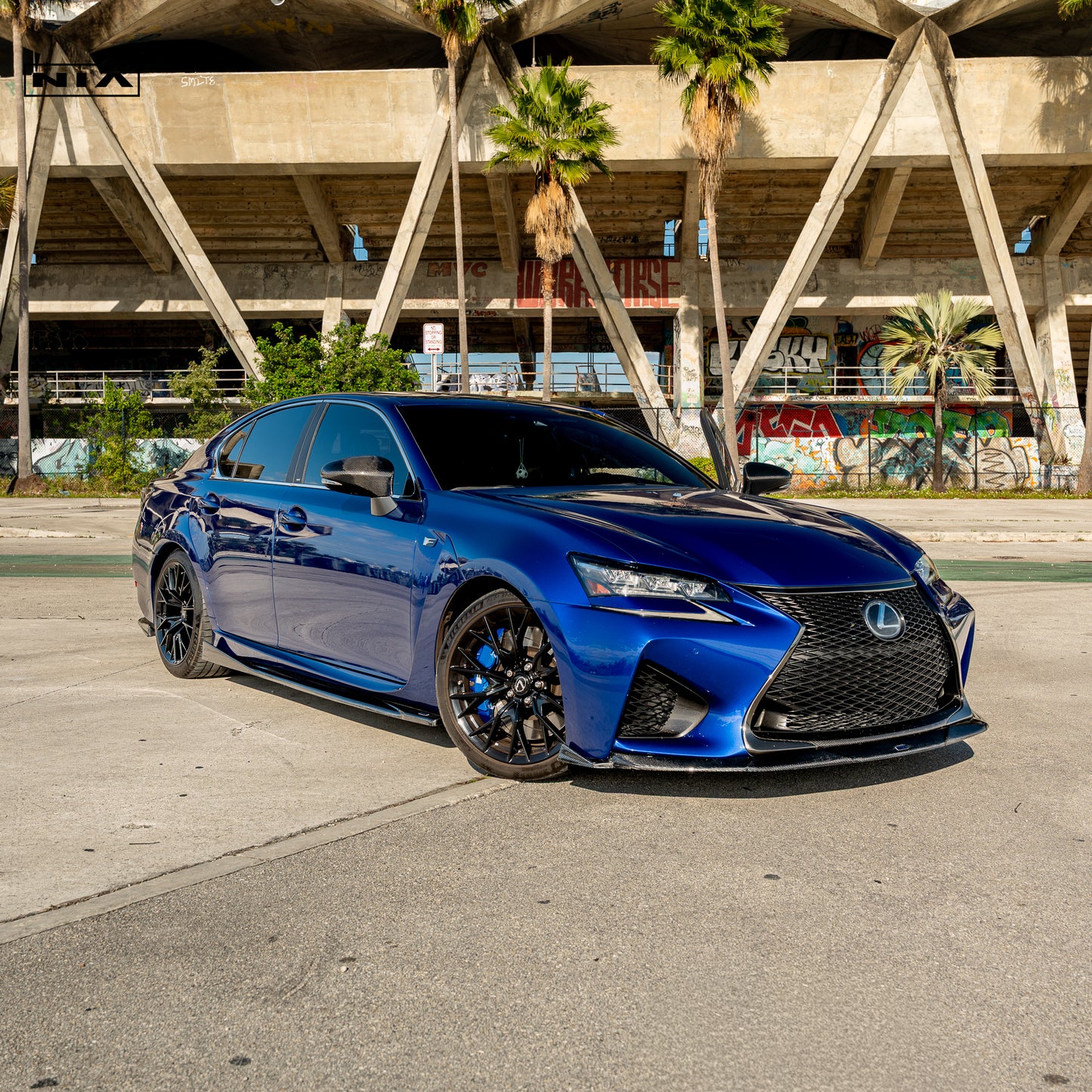 Lexus GS-F NIA Full lip Body Kit 6pcs (Front Splitter, Side Skirt Rockers, Rear apron spats, Diffuser Bumper Extension) 2016-2020  in ABS