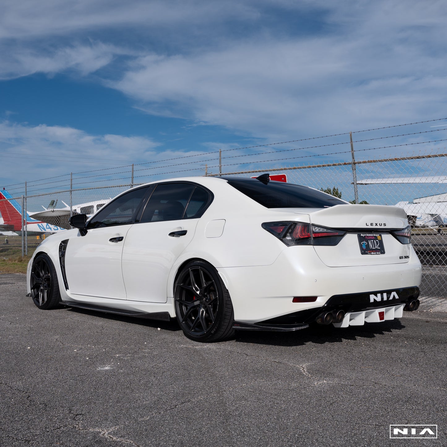 Lexus GS-F  NIA Rear Diffuser Bumper Extension 2016-2020 in ABS or Carbon Fiber