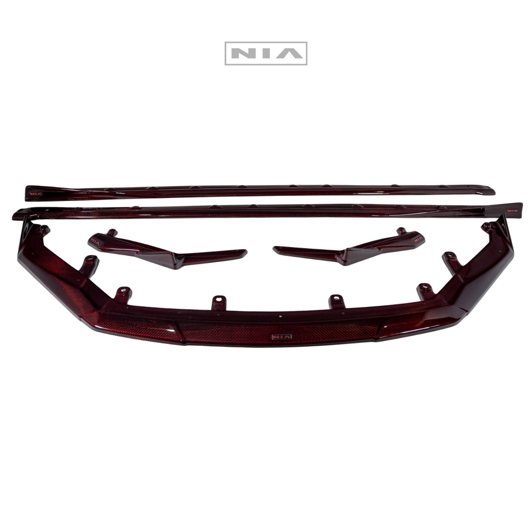 Lexus IS F-Sport NIA full splitter lip bodykit 5pcs (front lip, side skirts, rear apron spats) 2021-2025 in ABS or Carbon Fiber