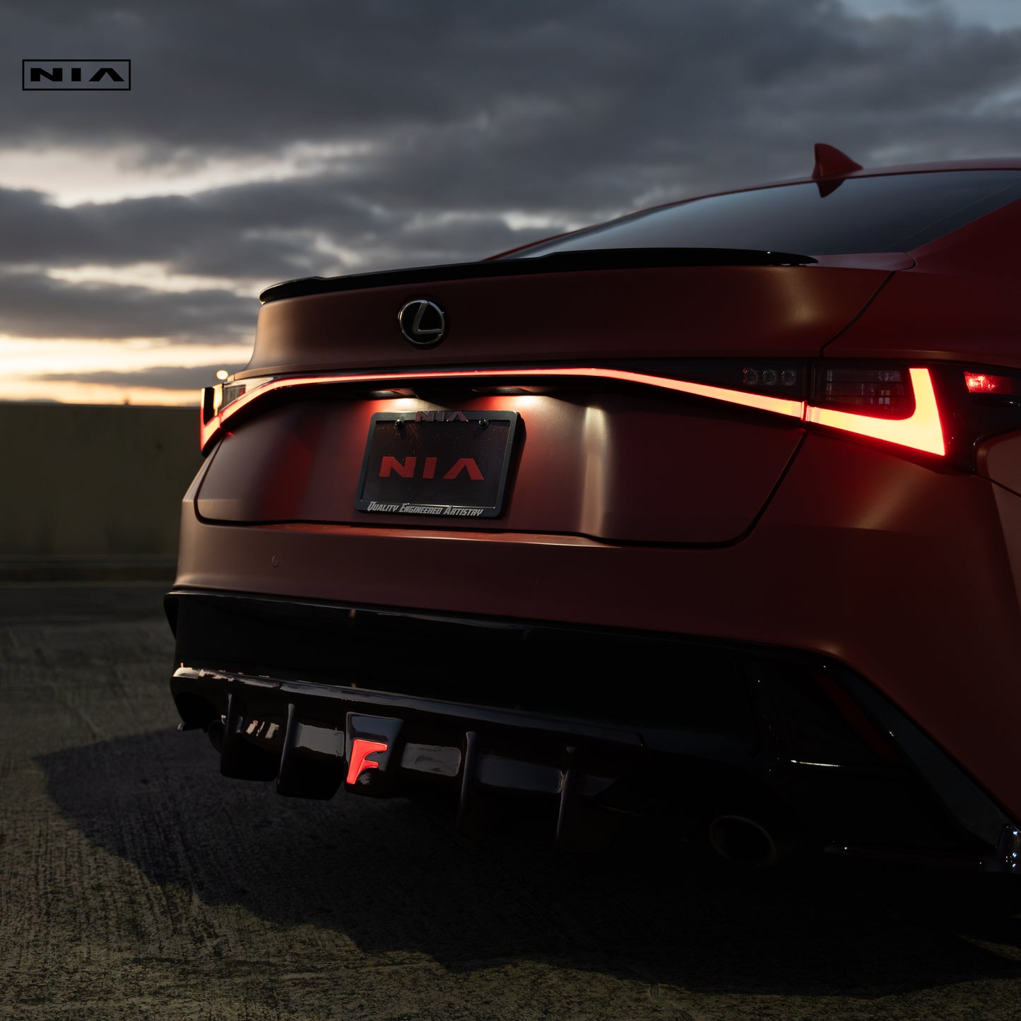 Lexus IS Base Model, F-Sport NIA rear lip bumper extension Diffuser bodykit  2021-2025 in ABS or Carbon Fiber