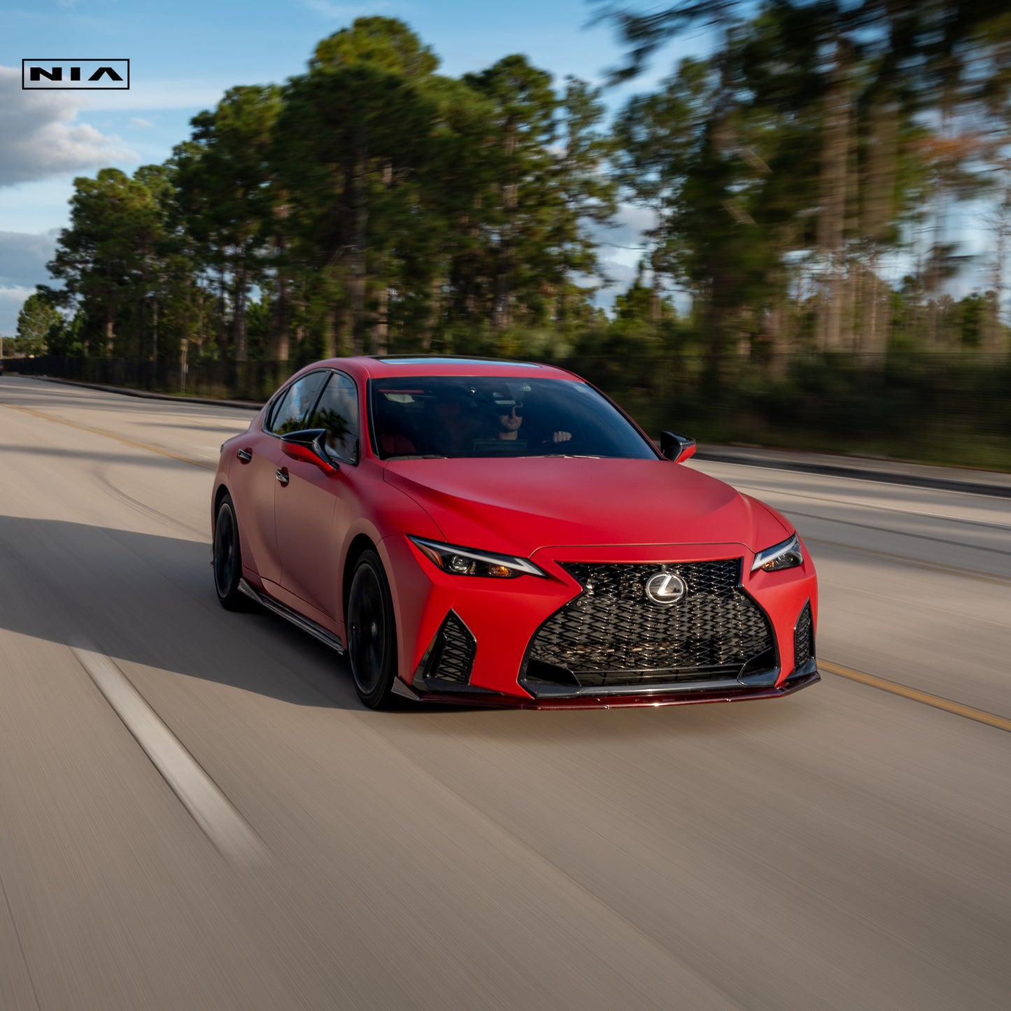 Lexus IS F-Sport NIA full splitter lip bodykit 5pcs (front lip, side skirts, rear apron spats) 2021-2025 in ABS or Carbon Fiber