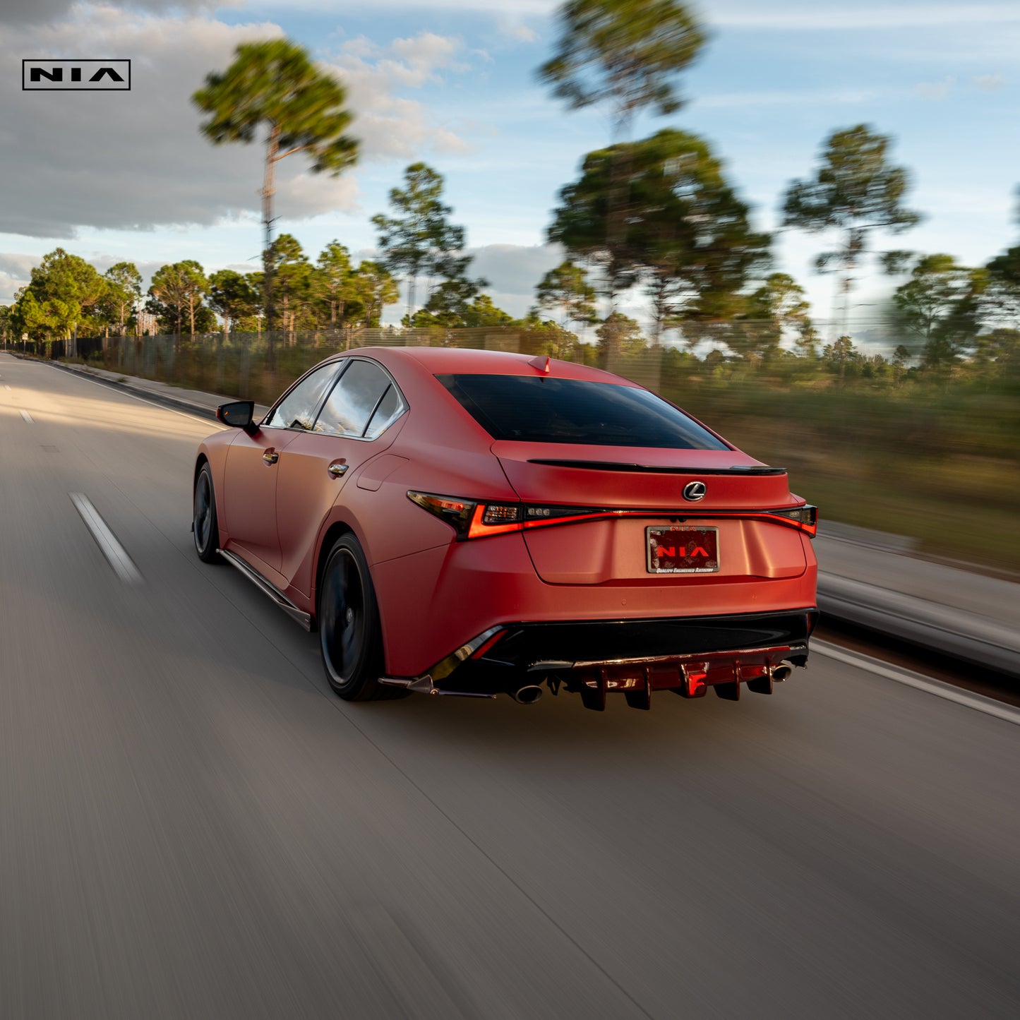 Lexus IS Base Model, F-Sport NIA rear lip bumper extension Diffuser bodykit  2021-2025 in ABS or Carbon Fiber