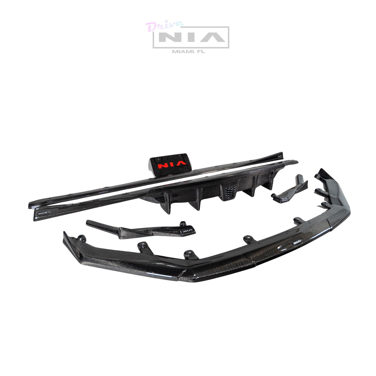 Lexus IS F-Sport NIA  Full lip Body Kit 6pcs (Front Splitter, Side Skirt Rockers, Rear apron spats, Diffuser Bumper Extension) 2021-2025 in ABS or Carbon Fiber