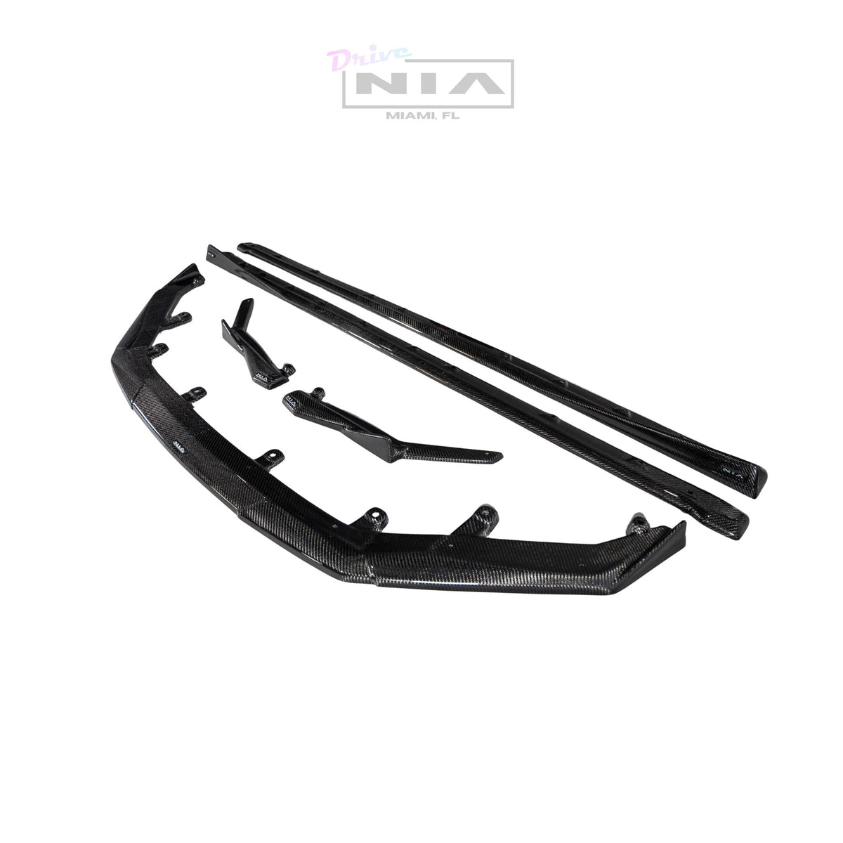 Lexus IS F-Sport NIA full splitter lip bodykit 5pcs (front lip, side skirts, rear apron spats) 2021-2025 in ABS or Carbon Fiber