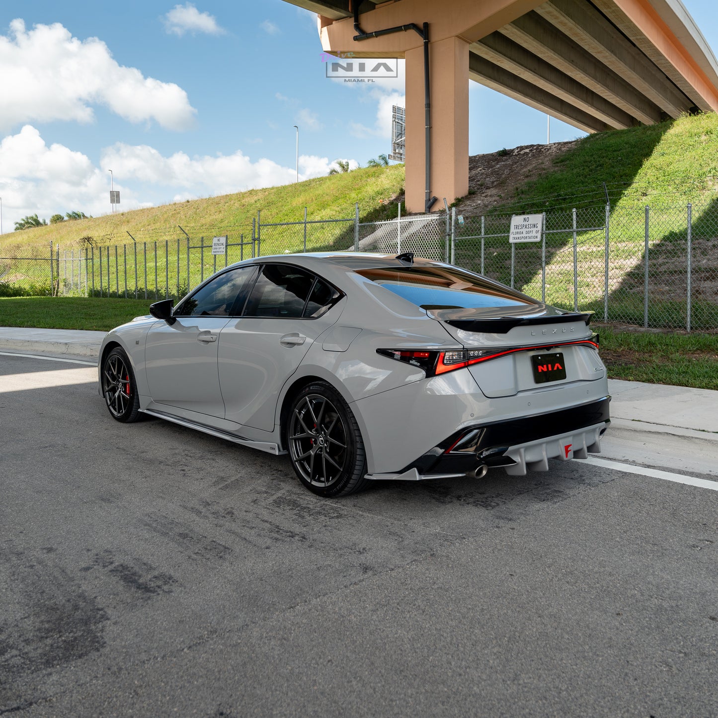 Lexus IS F-Sport NIA full splitter lip bodykit 5pcs (front lip, side skirts, rear apron spats) 2026 in ABS or Carbon Fiber