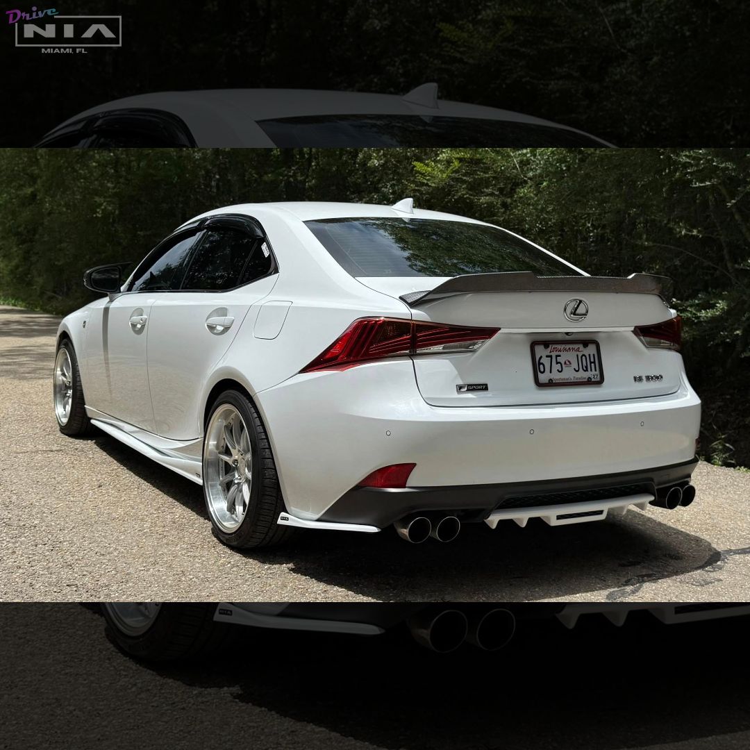 Lexus IS Base Model, F-Sport NIA Full lip Body Kit 6pcs (Front Splitter, Side Skirt Rockers, Rear apron spats, Diffuser Bumper Extension) 2017-2020 in ABS