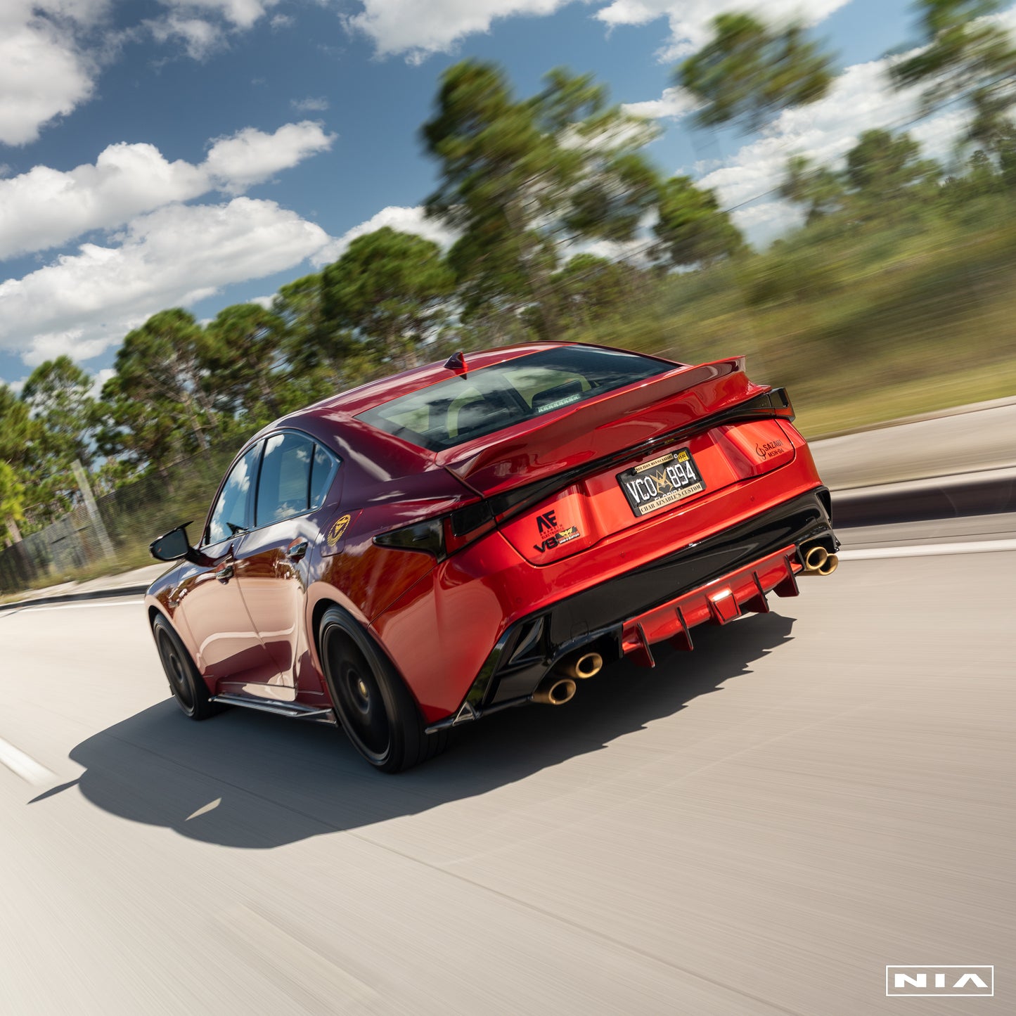 Lexus IS 500 NIA Rear Lip Spats bodykit  2022-2025 in ABS and Carbon Fiber