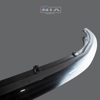 Lexus LC 500 NIA Front Splitter 2018-2026 Without Fins in Carbon Fiber and Ultra White Offsets - Clearance