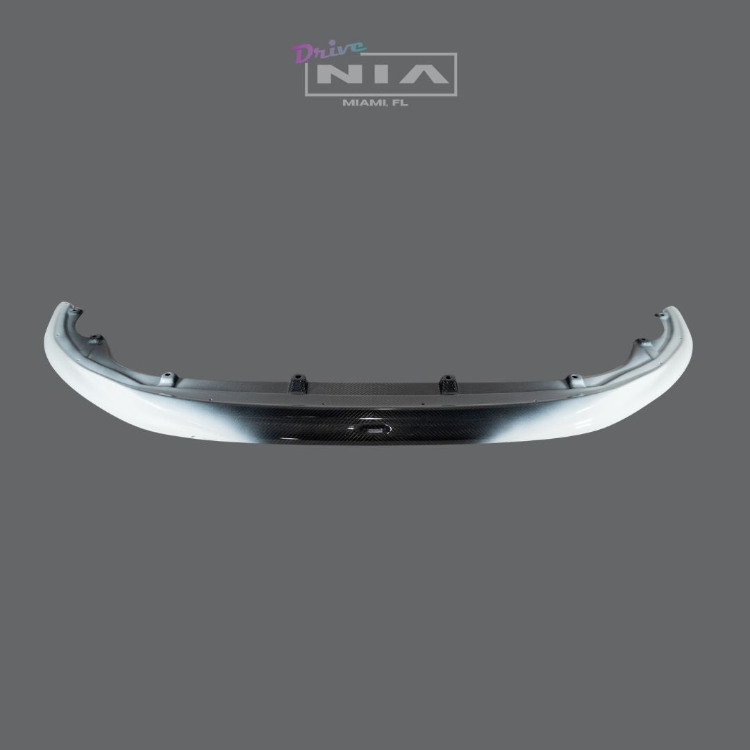 Lexus LC 500 NIA Front Splitter 2018-2026 Without Fins in Carbon Fiber and Ultra White Offsets - Clearance