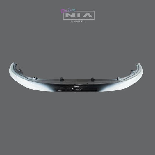 Lexus LC 500 NIA Front Splitter 2018-2026 Without Fins in Carbon Fiber and Ultra White Offsets - Clearance
