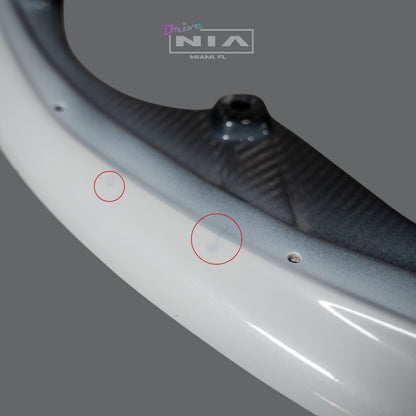 Lexus LC 500 NIA Front Splitter 2018-2026 Without Fins in Carbon Fiber and Ultra White Offsets - Clearance