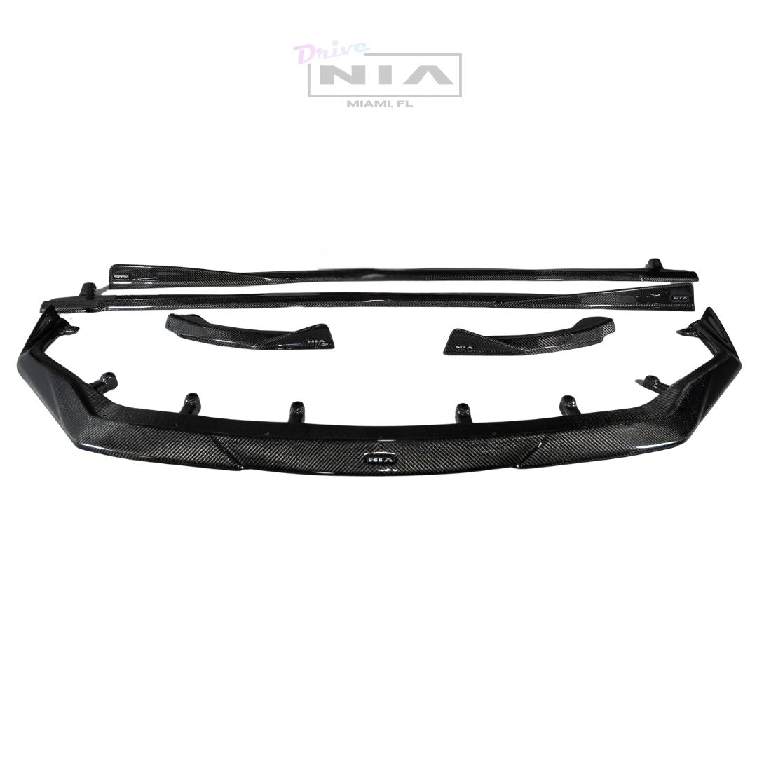 Lexus RC-F 2020-2025 NIA full splitter lip bodykit 5pcs (front lip, side skirts, rear apron spats) in ABS or Carbon Fiber