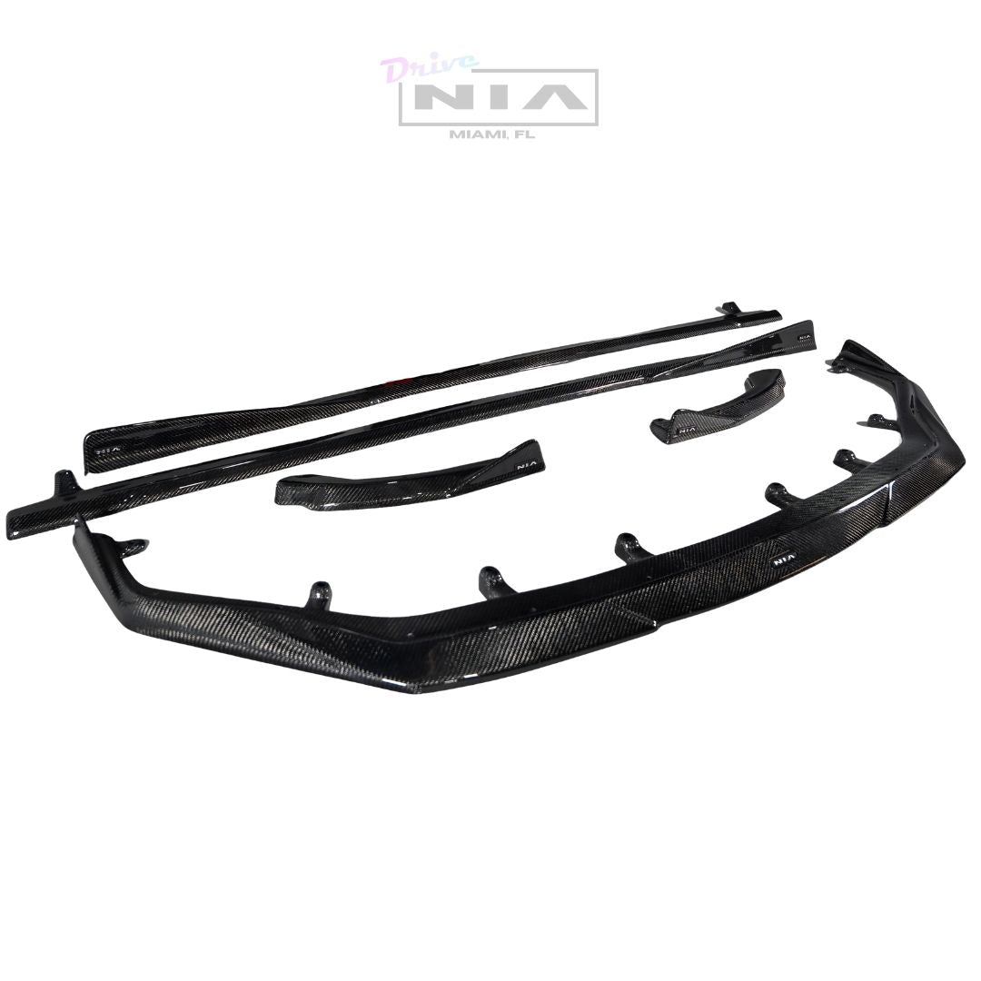 Lexus RC-F 2020-2025 NIA full splitter lip bodykit 5pcs (front lip, side skirts, rear apron spats) in ABS or Carbon Fiber