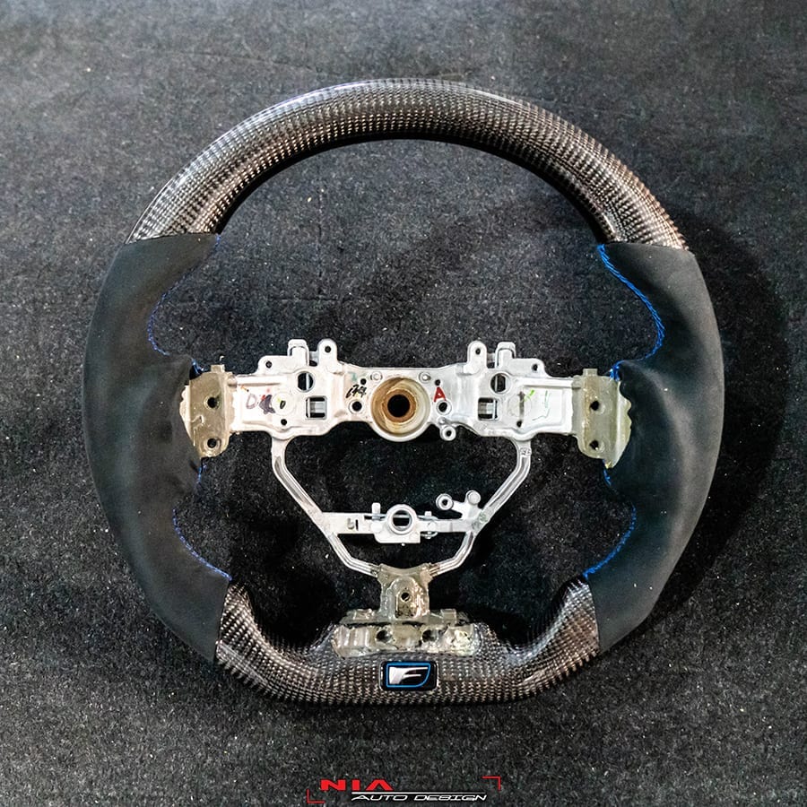 Used]Lexus RC F USC10 Genuine leather steering steering wheel steering  wheel heater PCS LDA orange and blue stitch RCF RC IS NX CT - BE FORWARD  Auto Parts