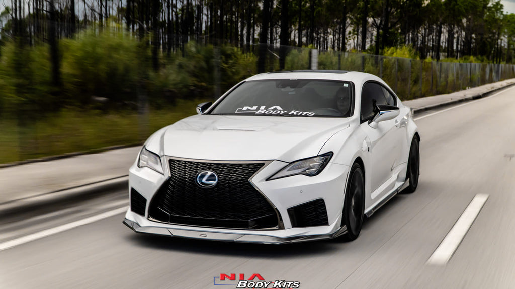 Lexus RC-F NIA Full Splitter Lip Kit + Bumper Extension w/ Optional Brake Light (Front, Sides, Rears, Diffuser)(2020-2025)